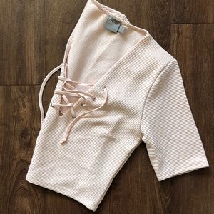 ASOS Lace Up Crop Tee